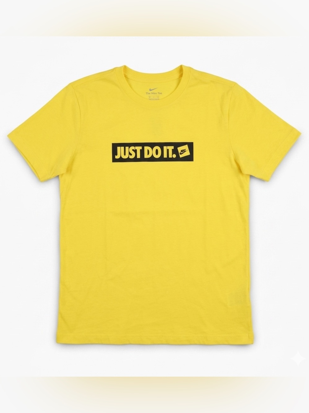 Nike Yellow Tee with Black 'JUST DO IT.' Chest Box Graphic